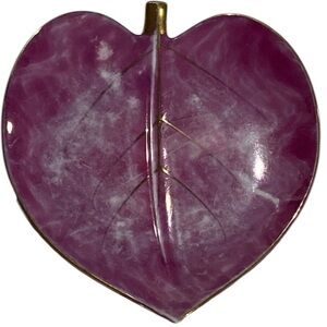 Vintage silver Pink Heart-Shaped dish trinket